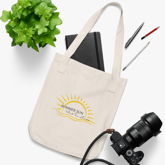 Summer Sun Organic Tote Bag | Eco-Friendly Beach Tote | Reusable Shopping Bag | Gift for Her | Summer Essentials