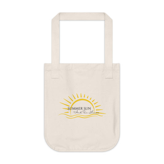 Summer Sun Organic Tote Bag | Eco-Friendly Beach Tote | Reusable Shopping Bag | Gift for Her | Summer Essentials